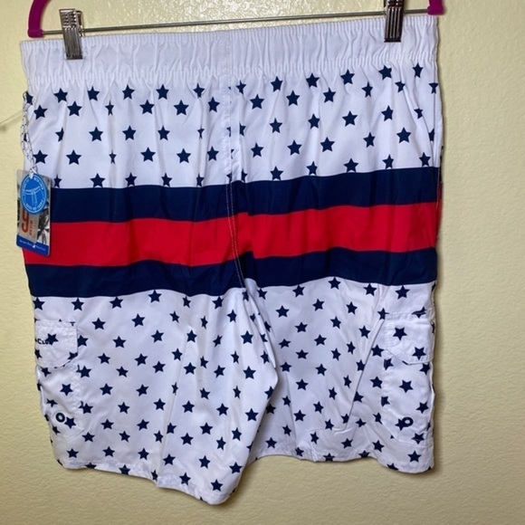 Beverly Hills Polo Club Men's Stars And Stripes Swimming Trunks Size‎ L - Picture 4 of 5